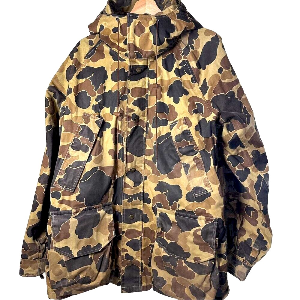 COLUMBIA Vintage Coat Mens Brown Wetland Duck Hunting Camouflage Jacket …